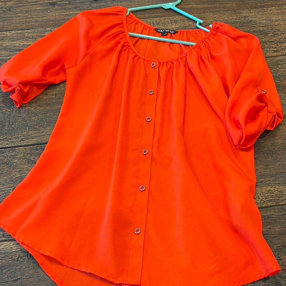 Express Red Orange Top Size small